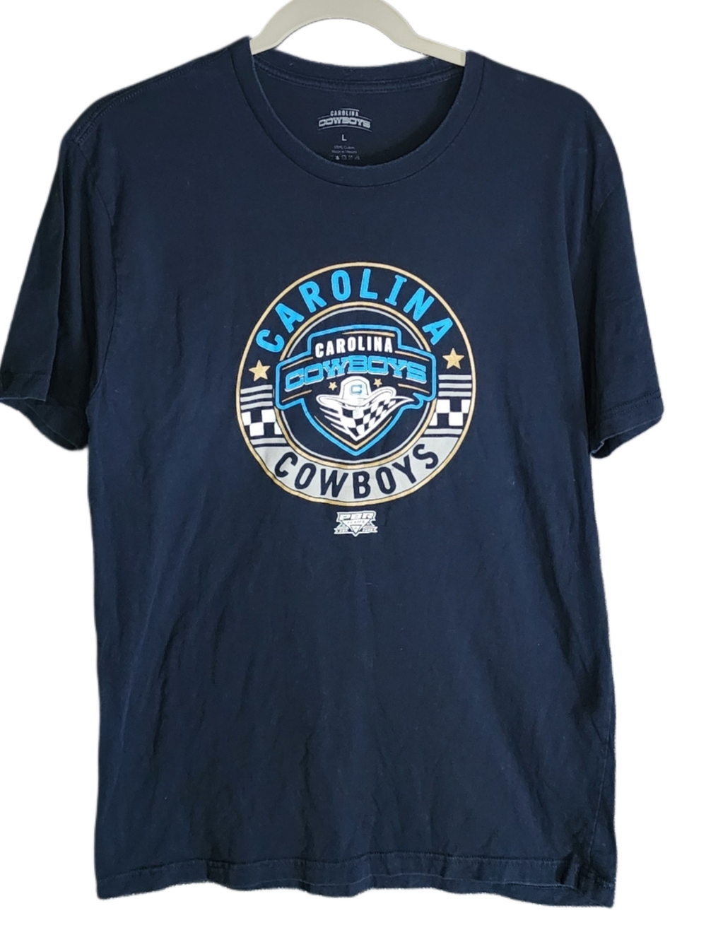 PBR Carolina Cowboys Graphic T Shirt Navy Blue Western Rodeo Tee Men’s L